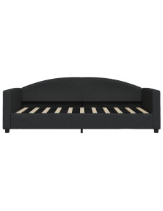 Divano Letto Estraibile con Cassetti Nero 90x190 cm in Tessuto 2
