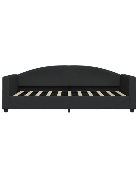 Divano Letto Estraibile con Cassetti Nero 90x190 cm in Tessuto