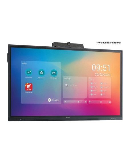 Sharp PN-LC752 Pannello piatto per segnaletica digitale 190,5 cm (75") LCD Wi-Fi 450 cd/m² 4K Ultra HD Nero Touch screen Proces