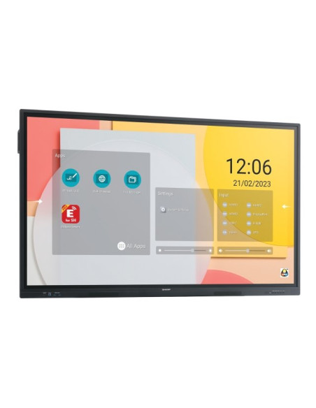 Sharp PN-LC752 Pannello piatto per segnaletica digitale 190,5 cm (75") LCD Wi-Fi 450 cd/m² 4K Ultra HD Nero Touch screen Proces