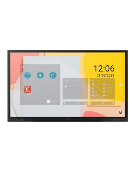 Sharp PN-LC752 Pannello piatto per segnaletica digitale 190,5 cm (75") LCD Wi-Fi 450 cd/m² 4K Ultra HD Nero Touch screen Proces