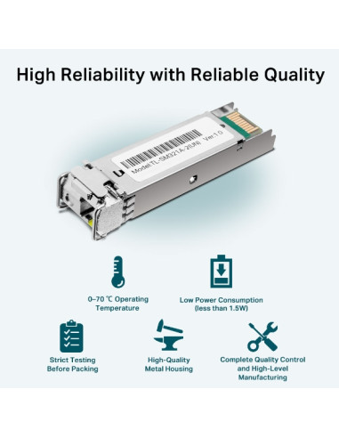 TP-Link TL-SM321A modulo del ricetrasmettitore di rete Fibra ottica 1250 Mbit/s SFP