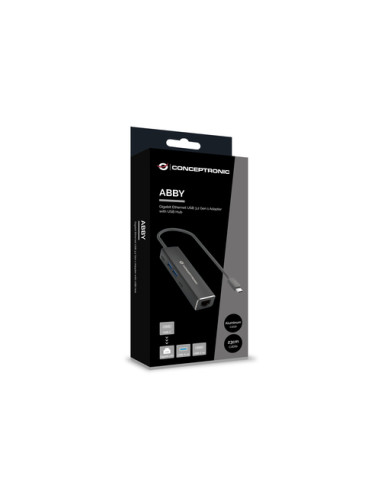 Conceptronic ABBY13B replicatore di porte e docking station per laptop Cablato USB 3.2 Gen 1 (3.1 Gen 1) Type-C Grigio