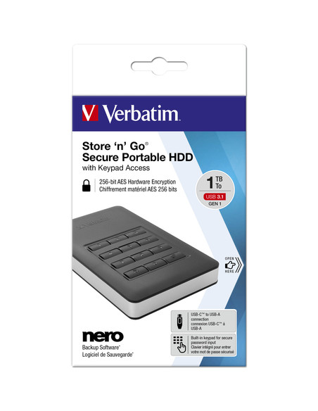 Verbatim Disco rigido portatile Store n Go® Secure con tastierino di accesso da 2TB