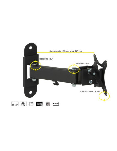 BRACCIO A MURO CON 2 SNODI 13/37