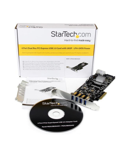 StarTech.com Adattatore scheda SuperSpeed USB 3.0 con 4 porte PCI Express (PCIe) con 2 canali da 5 Gbps dedicati - UASP - Alimen