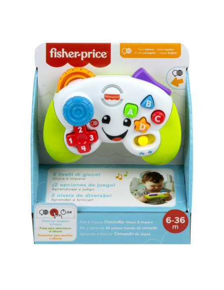 Fisher-Price Laugh & Learn Controller Gioca & Impara Ridi & Impara - Edizione multilingue, Joystick Giocattolo Musicale per l'In