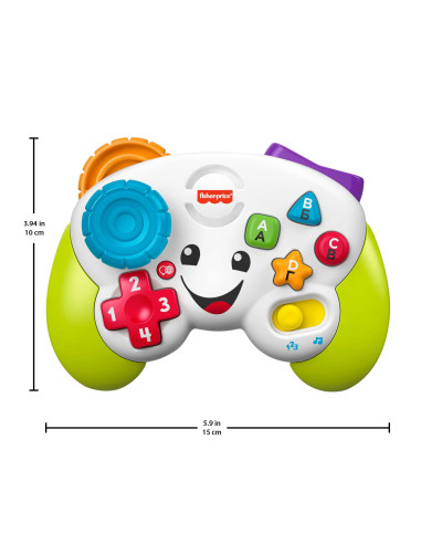 Fisher-Price Laugh & Learn Controller Gioca & Impara Ridi & Impara - Edizione multilingue, Joystick Giocattolo Musicale per l'In