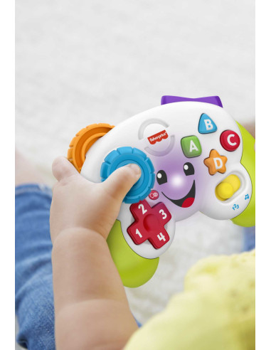 Fisher-Price Laugh & Learn Controller Gioca & Impara Ridi & Impara - Edizione multilingue, Joystick Giocattolo Musicale per l'In