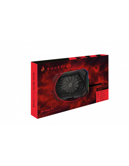 SureFire Bora X1 base di raffreddamento per laptop 43,2 cm (17") 750 Giri/min Nero