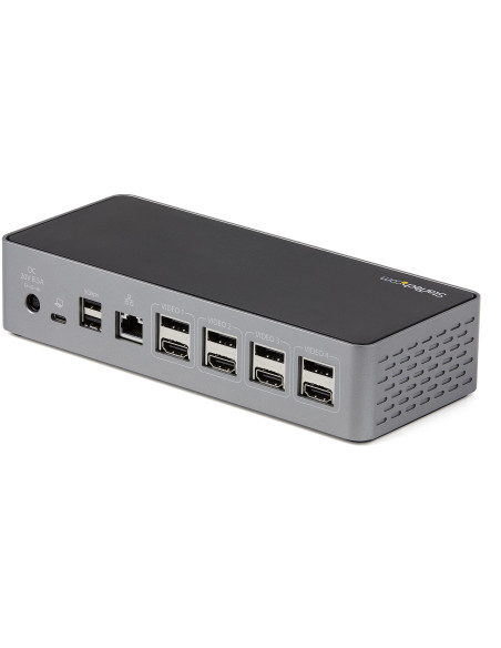 StarTech.com Docking Station USB C - Quad Monitor DisplayPort/HDMI 4K 60Hz - Dock USB-C Multi HDMI/DP, Power Delivery 100W - Hub