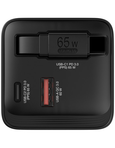 Verbatim GaN Charger 65W Universale Nero AC Ricarica rapida Interno