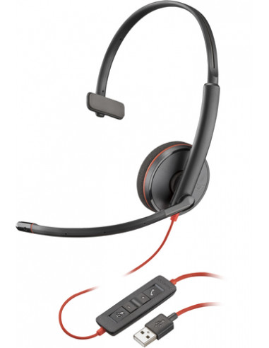 POLY Cuffie monoaurali Blackwire 3210 con connettore USB-A
