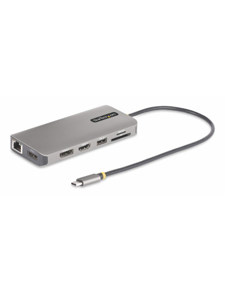 StarTech.com Adattatore multiporta USB-C a tre monitor, HDMI/ DisplayPort, hub 4x USB, 100W PD, GbE, lettore di schede SD/MicroS