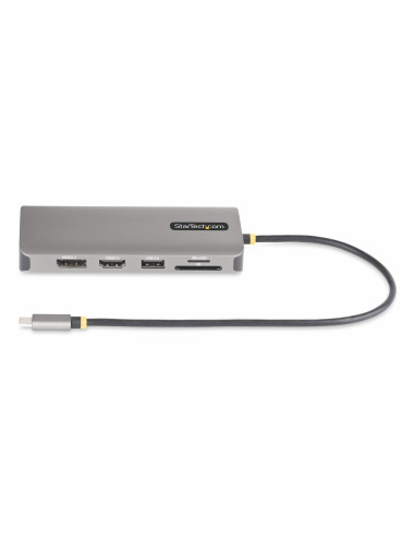 StarTech.com Adattatore multiporta USB-C a tre monitor, HDMI/ DisplayPort, hub 4x USB, 100W PD, GbE, lettore di schede SD/MicroS