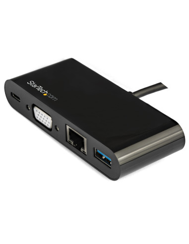 StarTech.com Adattatore Multiporta USB-C a VGA - Ricarica via Power Delivery (60W) - USB 3.0 - Gbe - Adattatore USB-C per Mac, W