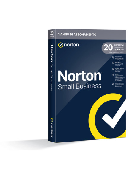 Norton Small Business | Protezione antivirus per piccole imprese e small office | 20 dispositivi | Licenza di 1 anno