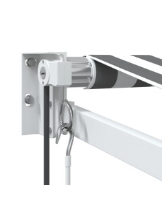 Tenda Retrattile Antracite e Bianca 4x3 m Tessuto e Alluminio