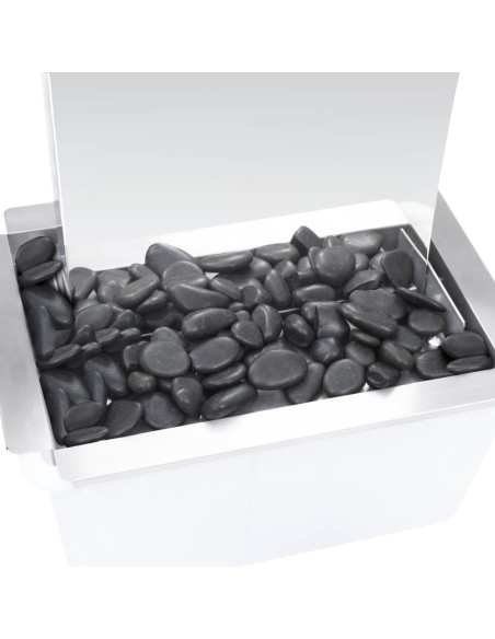 Fontana da Giardino con Pompa in Acciaio Inox 130 cm Curvo
