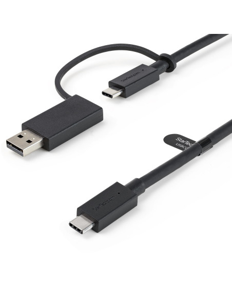 StarTech.com Cavo USB-C da 1 m con adattatore Dongle USB-A - Cavo ibrido 2-in-1 USB tipo C con USB-A - Da USB-C a USB-C (10Gbps/