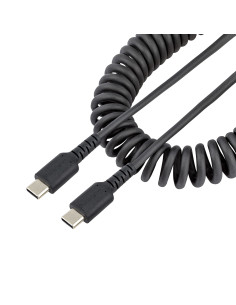 StarTech.com Cavo USB C Ricarica Veloce da 1m Cavetto USB tipo C 2.0 Spiralato di Alimentazione e Sincronizzazione Resistente Ca