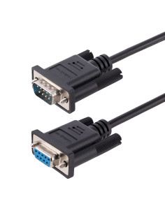 StarTech.com Cavo Seriale Null Modem RS232 da 3 m - Cavo Seriale Crossover con Schermatura in Alluminio - Cavo COM Connettore DB