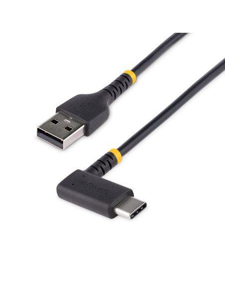 StarTech.com Cavo da USB-A a USB-C a 90° da 30cm - Cavetto di Ricarica Veloce USB Tipo C per uso intensivo - Cavo Dati da USB 2