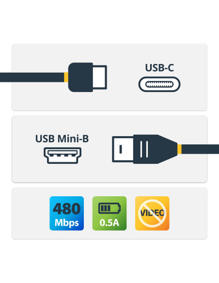 StarTech.com Cavo USB-C a Mini-USB - Cavo USB 2.0 Tipo-C M/M da 2m