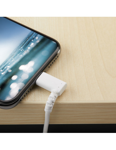 StarTech.com Cavo da USB-A a Lightening da 2m durevole - bianco ad angolo retto a 90&deg in fibra aramidica - Robusto e resisten
