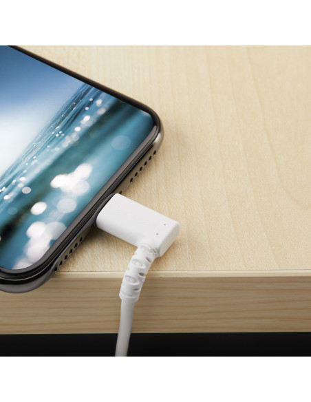 StarTech.com Cavo da USB-A a Lightening da 2m durevole - bianco ad angolo retto a 90&deg in fibra aramidica - Robusto e resisten