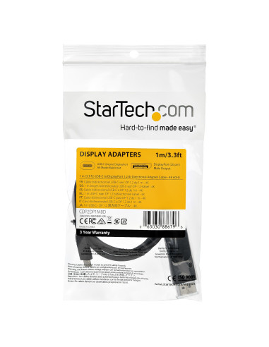 StarTech.com Cavo adattatore da USB C a DisplayPort 1.2 da 1m - Cavo video bidirezionale da DP a USB-C o USB-C a DP 4K 60Hz - HB