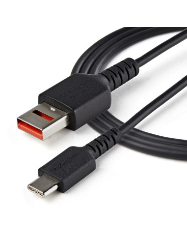StarTech.com Cavo di ricarica USB C sicuro da 1 m - Cavo di sola alimentazione da USB-A a USB type C con blocco dati - Cavo cari