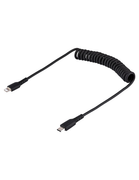 StarTech.com Cavo USB-C a Lightning da 50 cm Certificato MFi, Cavetto iPhone Spiralato di Ricarica/Alimentazione, Resistente Cav