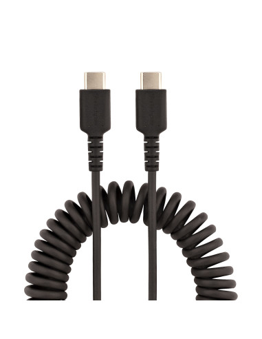 StarTech.com Cavo USB C Ricarica Veloce da 1m Cavetto USB tipo C 2.0 Spiralato di Alimentazione e Sincronizzazione Resistente Ca