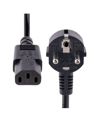 StarTech.com Cavo di alimentazione per PC da EU Schuko a C13 da 3 m, Cavo di corrente AC 250V 10A 18AWG, Cavo di ricambio con sp