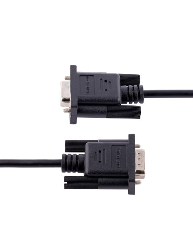 StarTech.com Cavo Seriale Null Modem RS232 da 3 m - Cavo Seriale Crossover con Schermatura in Alluminio - Cavo COM Connettore DB