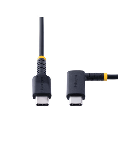 StarTech.com Cavo di Ricarica USB-C a 90° da 30cm - Cavetto di Ricarica Veloce USB Tipo-C per uso intensivo - Cavo Dati USB 2.0
