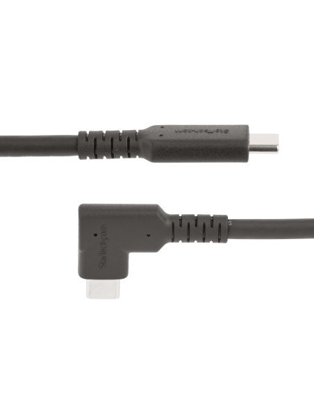 StarTech.com Cavo USB-C angolare robusto da 2 m, USB 3.2 Gen 1 (5 Gbps), cavo di trasferimento dati USB type-C ad angolo retto, 