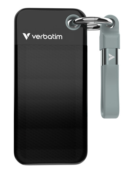 Verbatim Pocket SSD 2 TB USB tipo-C 3.2 Gen 2 (3.1 Gen 2) Nero, Grigio