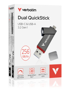 Verbatim Dual QuickStick unità flash USB 256 GB USB Type-A / USB Type-C 3.2 Gen 1 (3.1 Gen 1) Grigio 2