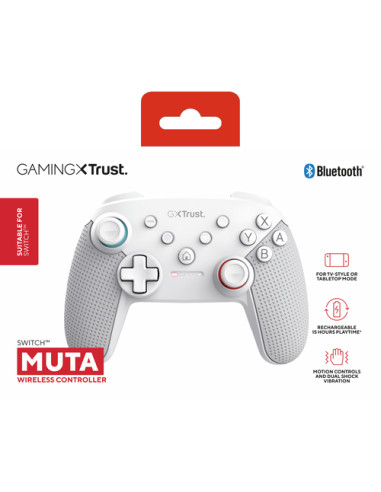Trust GXT 1246W MUTA Bianco Bluetooth Gamepad Nintendo Switch, Nintendo Switch Lite