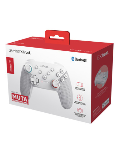 Trust GXT 1246W MUTA Bianco Bluetooth Gamepad Nintendo Switch, Nintendo Switch Lite