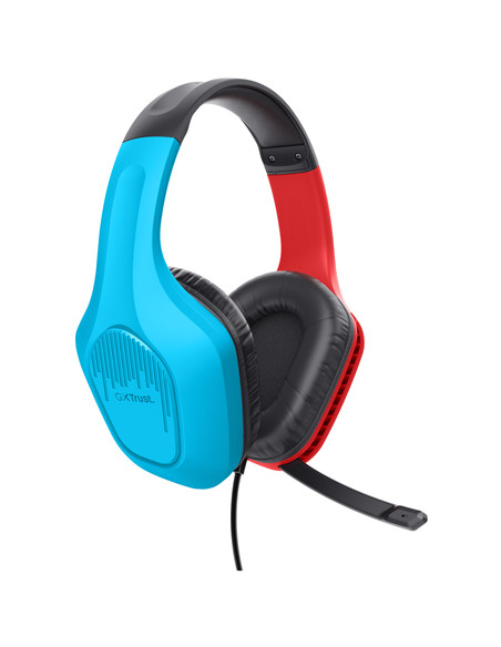 Trust GXT 416S Zirox Auricolare Cablato A Padiglione Gaming Nero, Ciano, Rosso