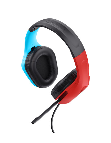 Trust GXT 416S Zirox Auricolare Cablato A Padiglione Gaming Nero, Ciano, Rosso
