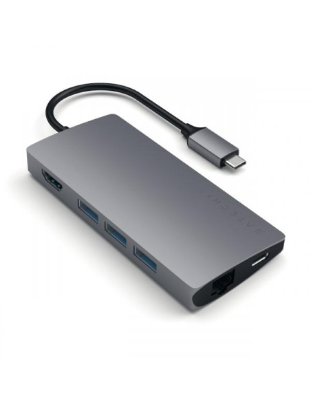 HUB DOCK TYPE C MULTIPORT 4K SPG V2 GIGABIT-SD-MICROSD-3USB-USBC SATECH