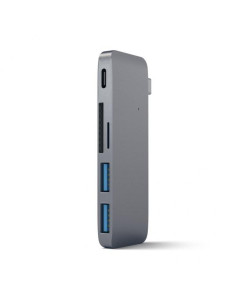 HUB DOCK TYPE C MULTIPORT SPACEGREY 2USB-SD-MICROSD-USBC MB12/13 SATECH