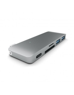 HUB DOCK TYPE C MULTIPORT SPACEGREY 2USB-SD-MICROSD-USBC MB12/13 SATECH 2