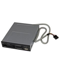 StarTech.com Lettore per schede di memoria multimediali USB 2.0 22 in 1 alloggiamento frontale 3,5'' - colore nero