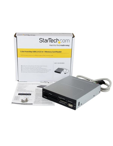 StarTech.com Lettore per schede di memoria multimediali USB 2.0 22 in 1 alloggiamento frontale 3,5'' - colore nero