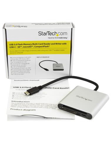 StarTech.com Lettore Multischede esterno per Flash Card SD/MMC/CF USB 3.1 ( Tipo-C ) Gen 1 (5Gbps)